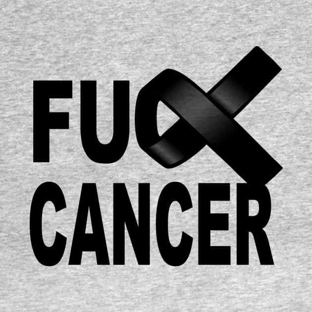 Fuck Cancer design with black ribbon for awareness and fighting disease by pickledpossums